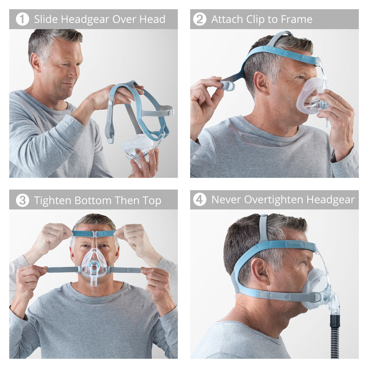 F&P Vitera Full Face CPAP Mask with Headgear 缩略图 8